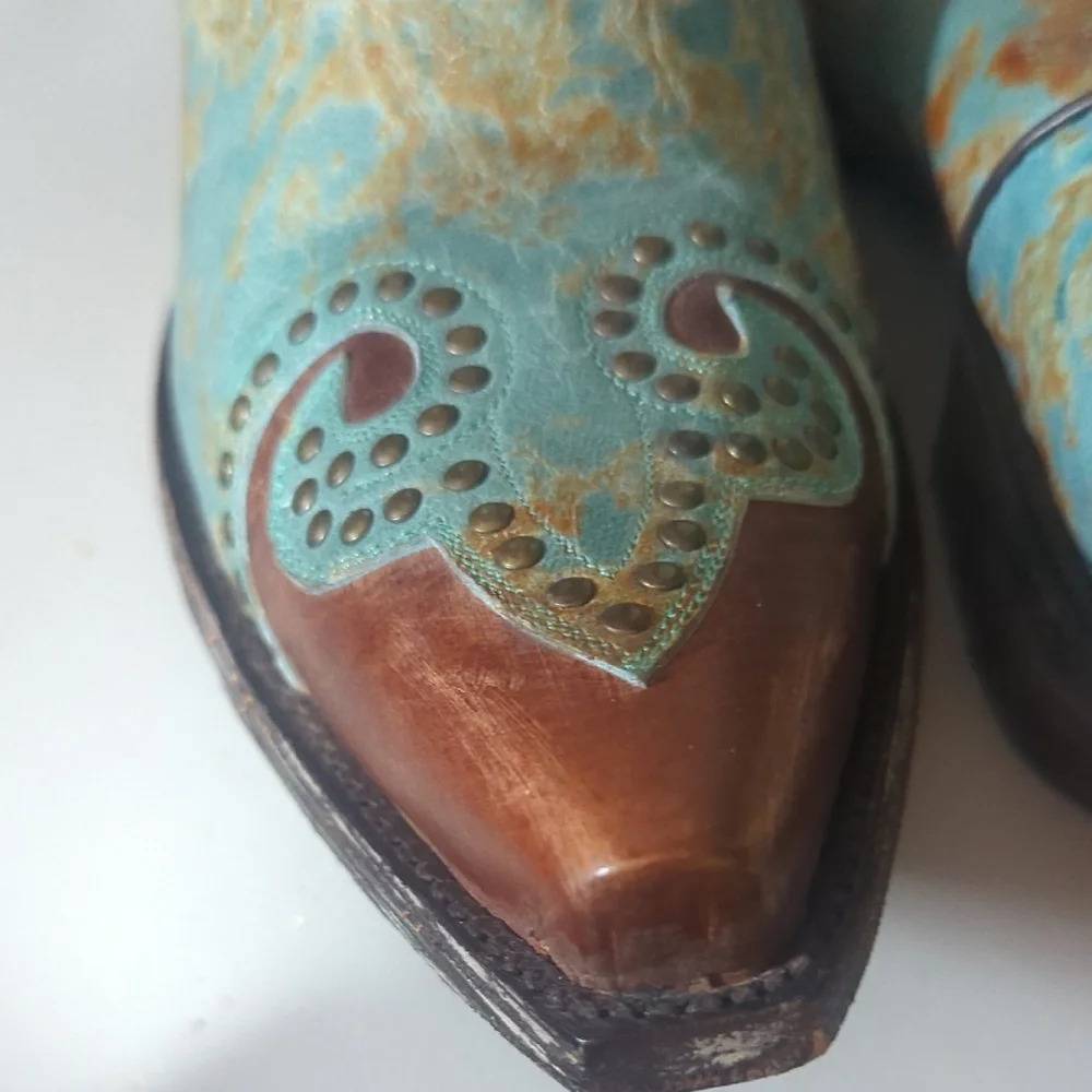 Brown and Blue Western Boots - Picture 6 of 6
